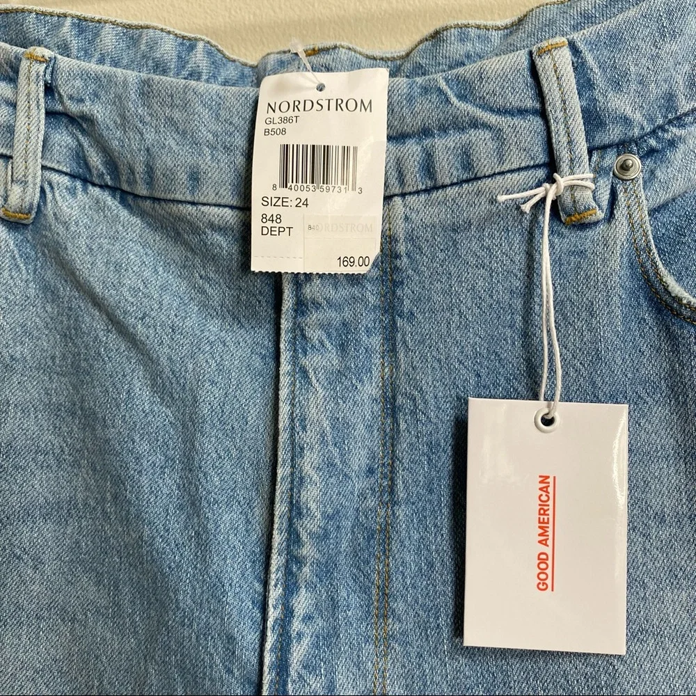 Good American Good Classic Ripped High Waist Slim Jeans Size 24
